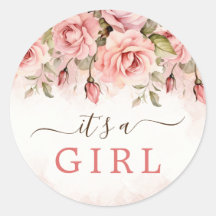 Rubor Rosa acuarela Baby Shower Es un Chica