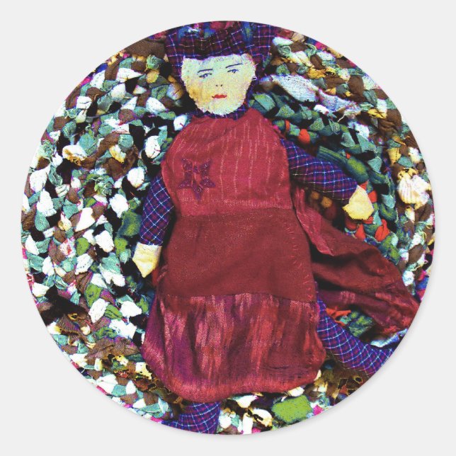 Pegatina Redonda Rubra la Reina de la Rag (Anverso)