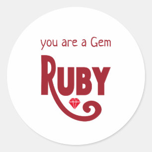Pegatina Redonda Ruby