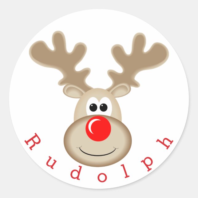 Pegatina Redonda Rudolph rudolph (Anverso)