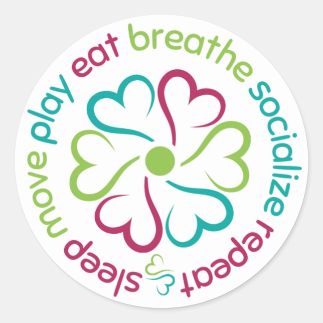 Pegatina Redonda Rueda de bienestar (Anverso)