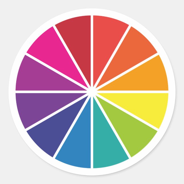 Pegatina Redonda Rueda de color (Anverso)