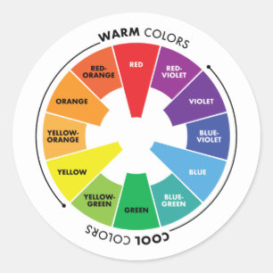 Pegatina Redonda Rueda de color - Colores primarios, secundarios y