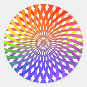 Pegatina Redonda Rueda de color en espiral: