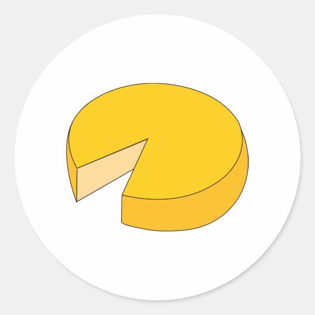 Pegatina Redonda Rueda de queso (Anverso)