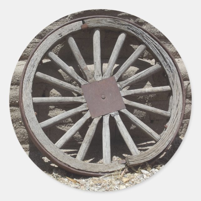 Pegatina Redonda Rueda de vagón (Anverso)
