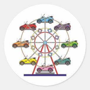 Pegatina Redonda Rueda Eco Car Ferris