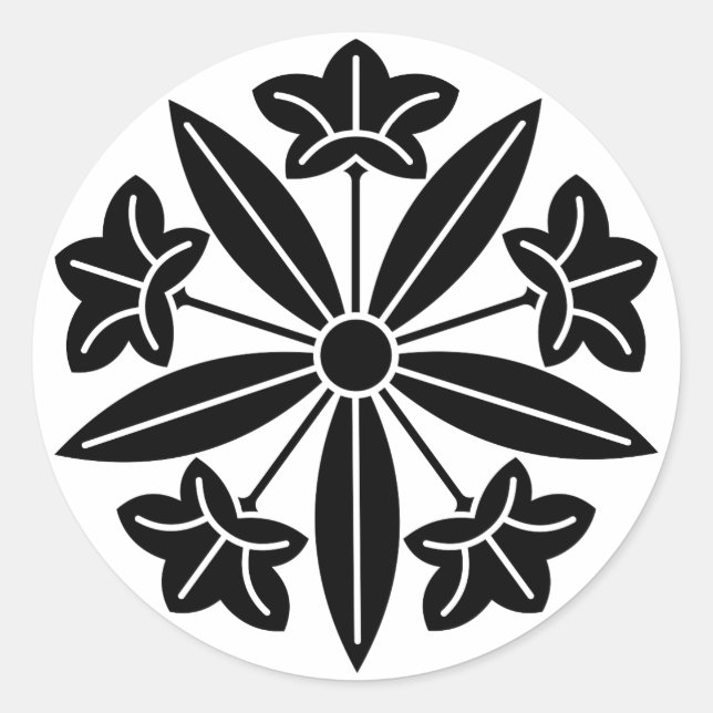 Pegatina Redonda Rueda gentiana (Anverso)