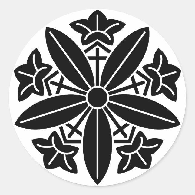 Pegatina Redonda Rueda gentiana Kuga (Anverso)