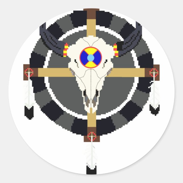 PEGATINA REDONDA RUEDA MEDICINA (Anverso)