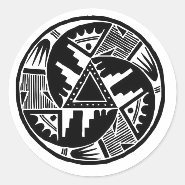 Pegatina Redonda Rueda nativa (Anverso)