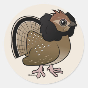 Pegatina Redonda Ruffed Grouse