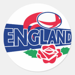 Pegatina Redonda rugby ball inglés rosa