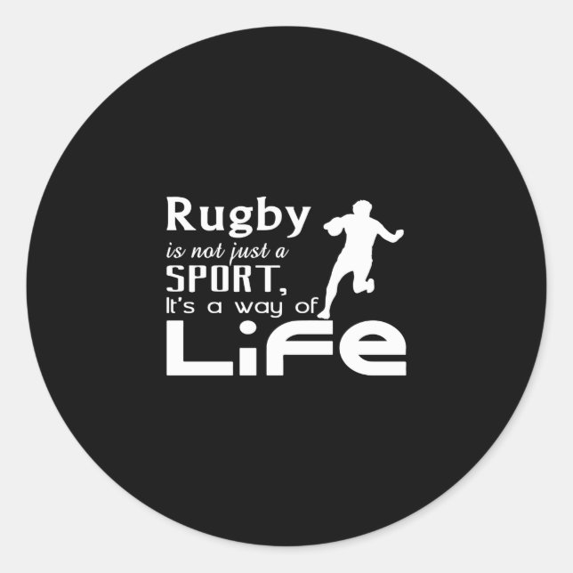 Pegatina Redonda rugby is not just a sport it's a way of life (Anverso)