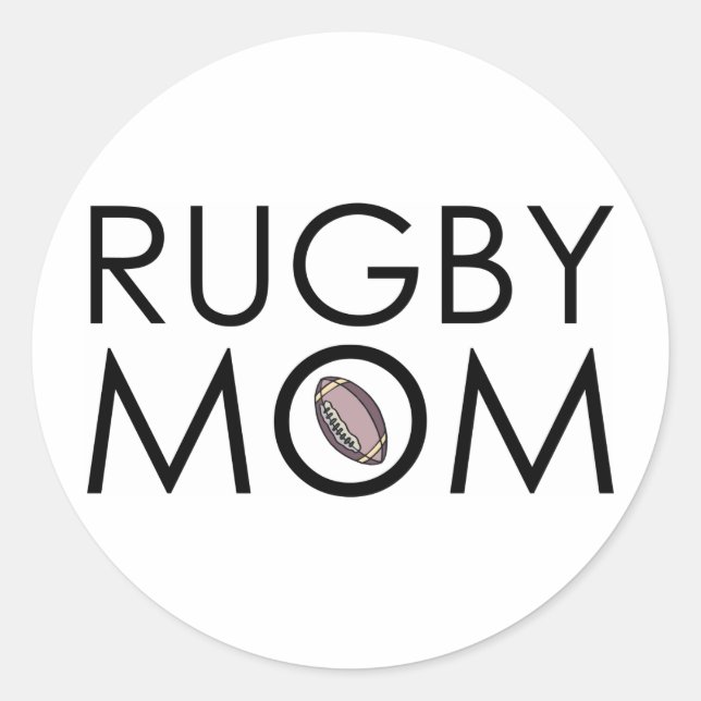 Pegatina Redonda Rugby Mom (Anverso)