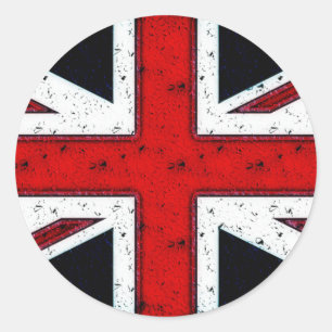 Pegatina Redonda Rugged Union Jack