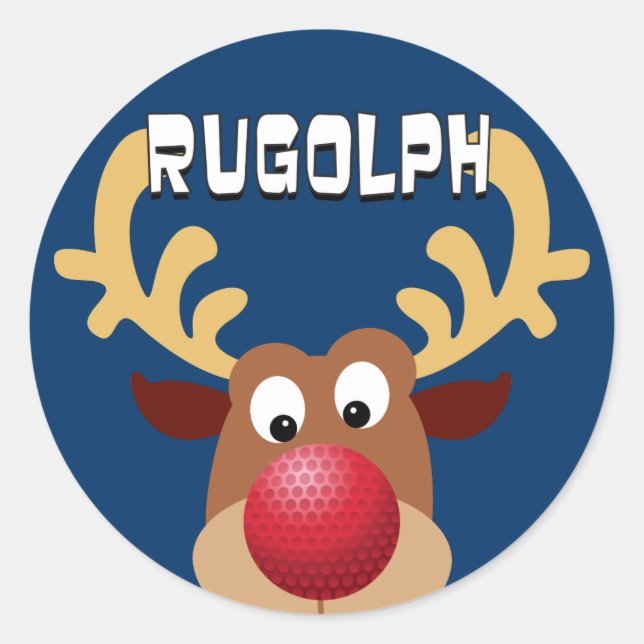 Pegatina Redonda Rugolph Los Renos (Anverso)