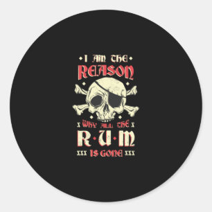 Pegatina Redonda Rum pirate