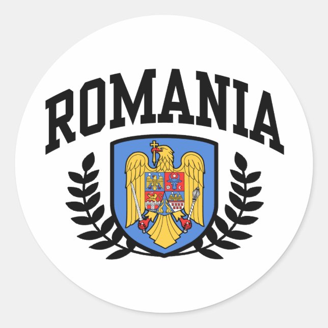 Pegatina Redonda Rumania (Anverso)