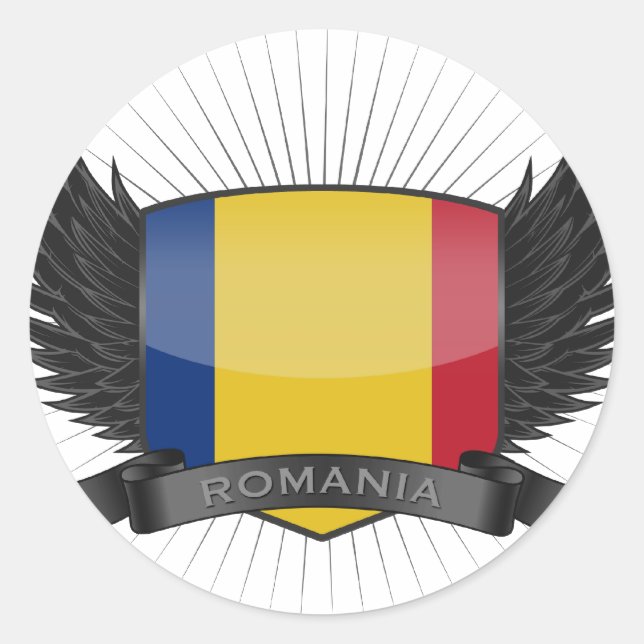 PEGATINA REDONDA RUMANIA (Anverso)