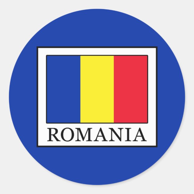 Pegatina Redonda Rumania (Anverso)