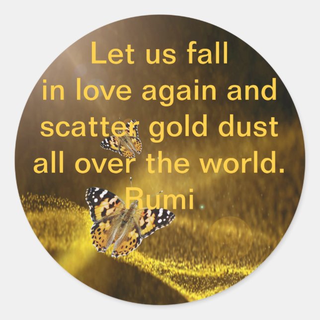 Pegatina Redonda Rumi Fall enamorada de nuevo (Anverso)