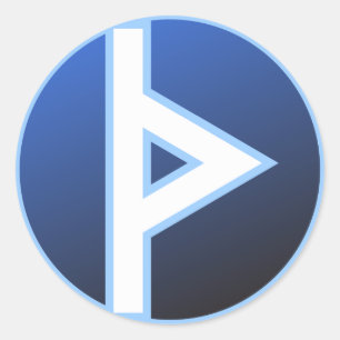 Pegatina Redonda Runa de la espina de Thurisaz Thurs