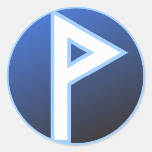 Pegatina Redonda Runa de Wunjo Wynn