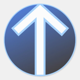 Pegatina Redonda Runa del guerrero de Tiwaz Teiwaz Tyr