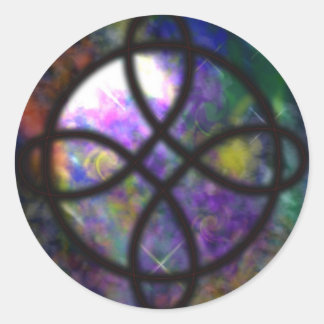 Pegatina Redonda RuneArt de Atena Komar Protection