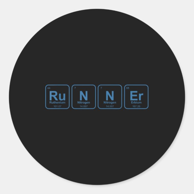 Pegatina Redonda Runner Periódico Table Funny Running Marathon Love (Anverso)