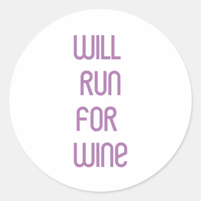 Pegatina Redonda RunnerChick Wine (Anverso)