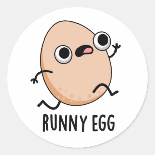 Pegatina Redonda Runny Egg Funny Huevo Huevo Huevo Pun