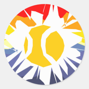 Pegatina Redonda Ruptura de tenis