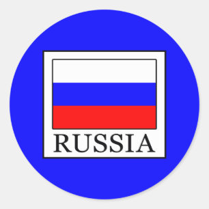Pegatina Redonda Rusia