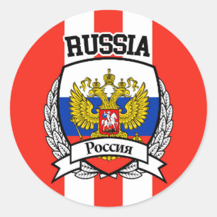 Pegatina Redonda Rusia