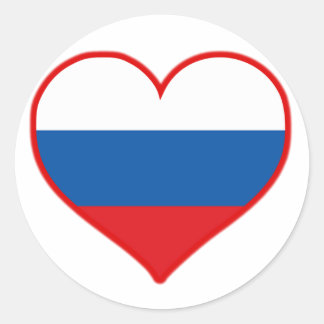 Pegatina Redonda Rusia: Amar