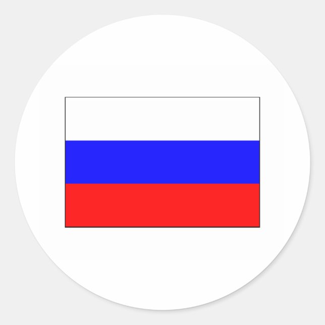 Pegatina Redonda Rusia FLAG International (Anverso)