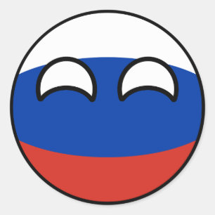 Pegatina Redonda Rusia Geeky que tiende divertida Countryball