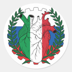Pegatina Redonda Rusia Rusa Día de San Josefo Italia