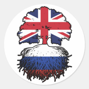Pegatina Redonda Rusia Rusia Reino Unido Reino Unido Reino Unido Re