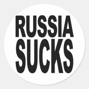 Pegatina Redonda Rusia Sucks