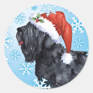 Pegatina Redonda Ruso negro feliz Terrier de Howliday