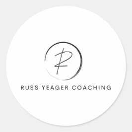 Pegatina Redonda Russ Yeager Coaching Signature Logo