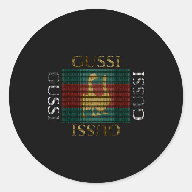 Pegatina Redonda Russia Gussi Russian Goose Russia Christmas Gift  (Anverso)