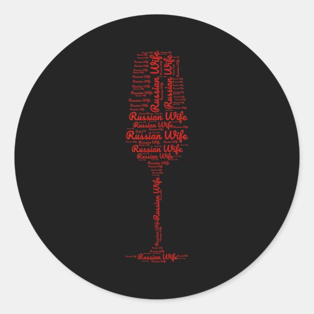 Pegatina Redonda Russian Wife Happy Russian Life Women Russia Russi (Anverso)