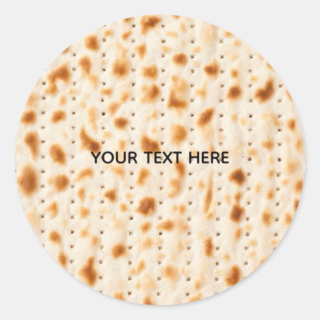 Pegatina Redonda Rustic Brown Realistic Matzah Texture Graphic (Anverso)