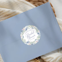 Rustic Dusty Blue Floral Wreath Bridal Shower