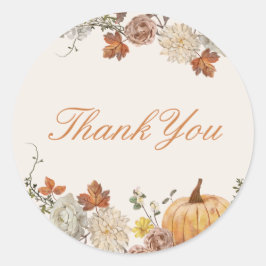 Pegatina Redonda Rustic Elegant Fall Baby Shower Favor