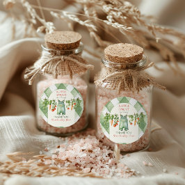 Pegatina Redonda Rustic Gender Neutral Little Sprout Baby Shower